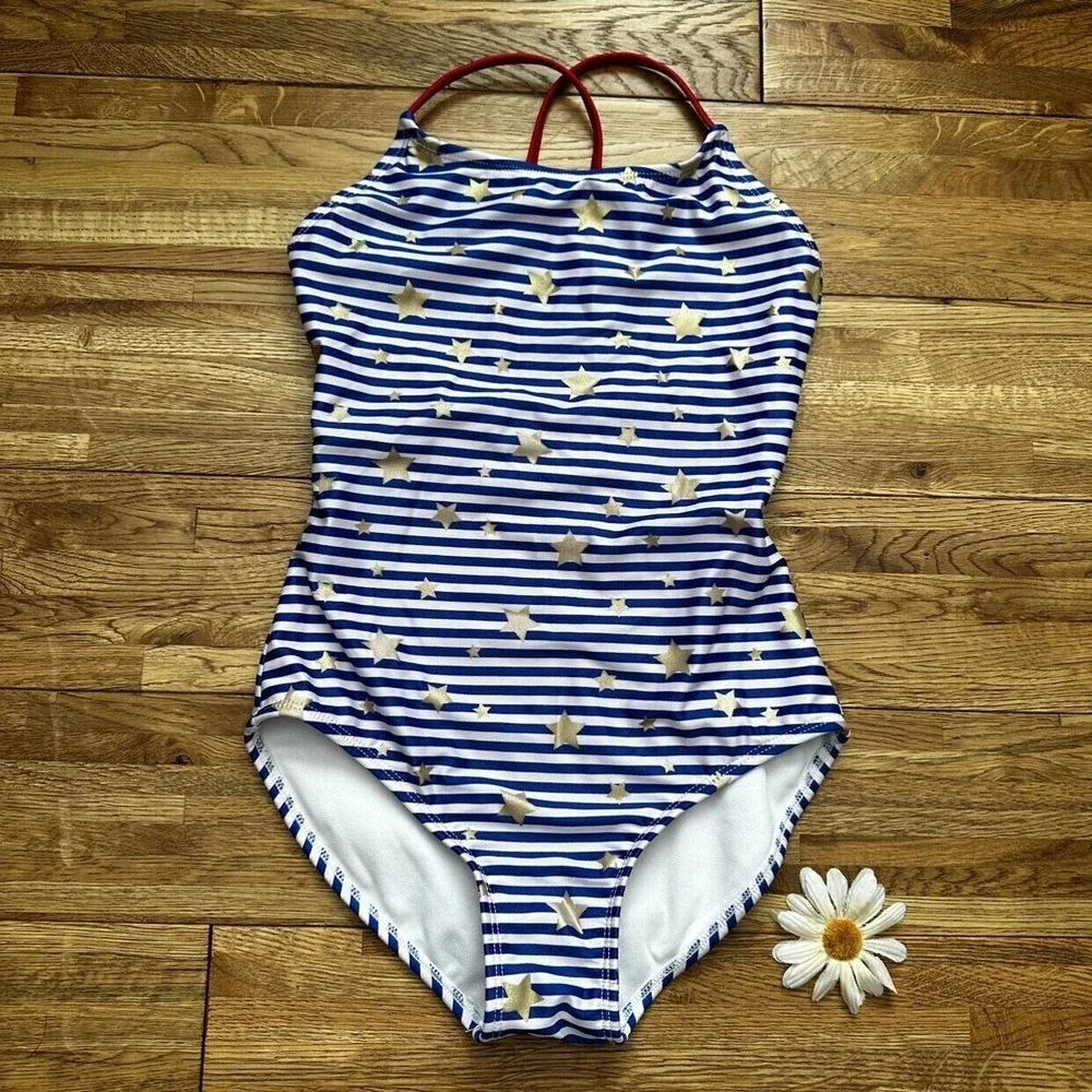 Cat‎ & Jack Stars And Stripes Swimsuit Size 10/12